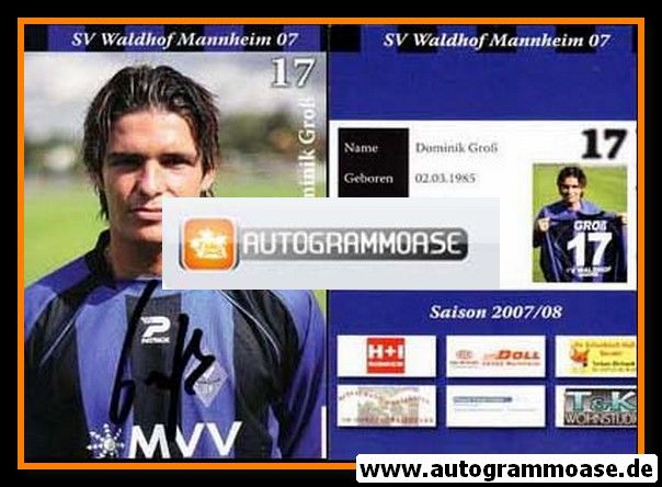 Autogramm Fussball | SV Waldhof Mannheim | 2007 | Dominik GROSS