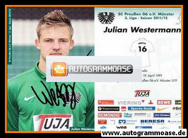 Autogramm Fussball | Preussen Münster | 2011 | Julian WESTERMANN