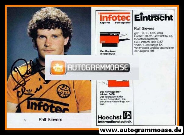 Autogramm Fussball | Eintracht Frankfurt | 1983 | Ralf SIEVERS