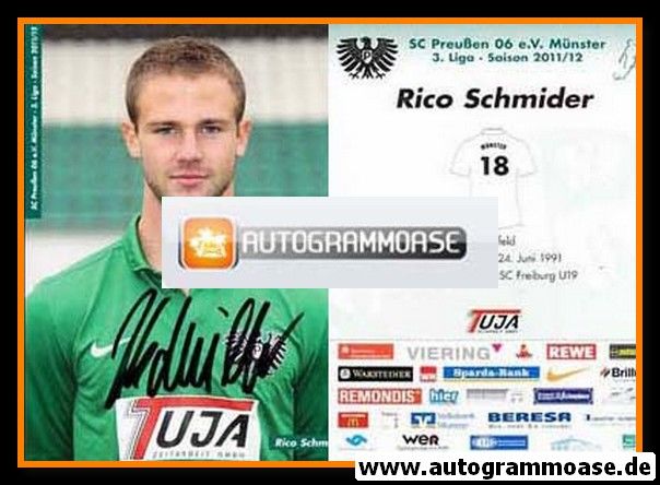 Autogramm Fussball | Preussen Münster | 2011 | Rico SCHMIDER