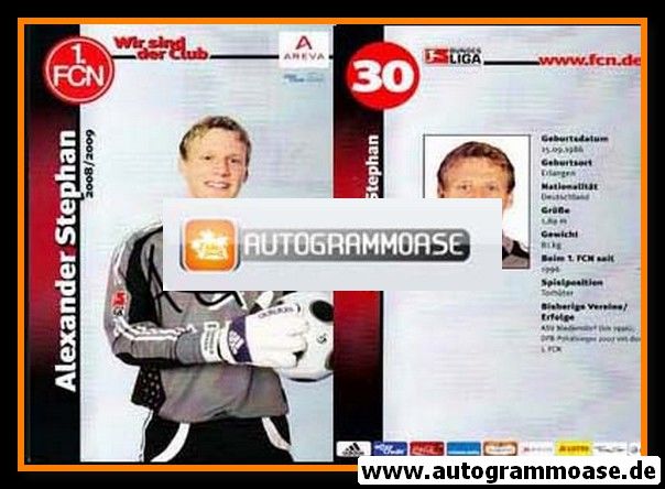 Autogramm Fussball | 1. FC Nürnberg | 2008 Ball | Alexander STEPHAN