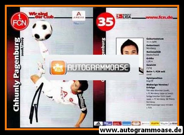 Autogramm Fussball | 1. FC Nürnberg | 2008 Ball | Chhunly PAGENBURG