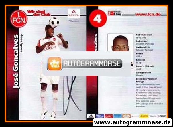 Autogramm Fussball | 1. FC Nürnberg | 2008 Ball | Jose GONCALVES
