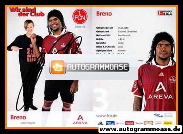Autogramm Fussball | 1. FC Nürnberg | 2009 | BRENO