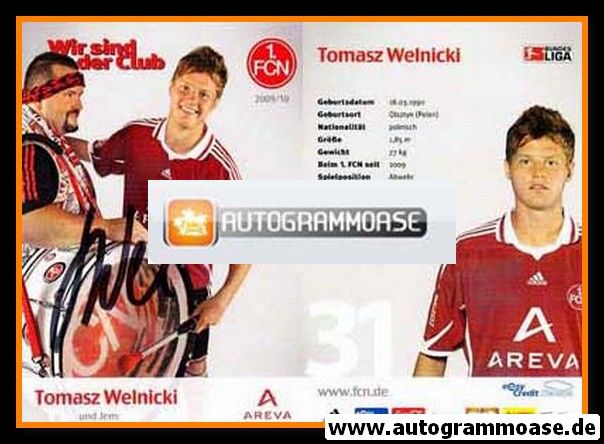 Autogramm Fussball | 1. FC Nürnberg | 2009 | Tomasz WELNICKI