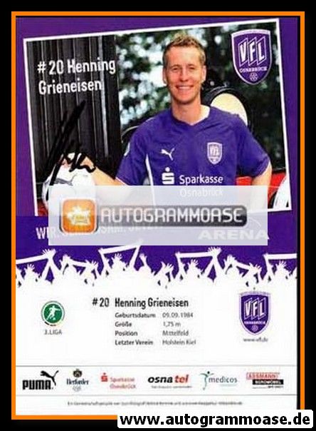 Autogramm Fussball | VfL Osnabrück | 2009 | Henning GRIENEISEN