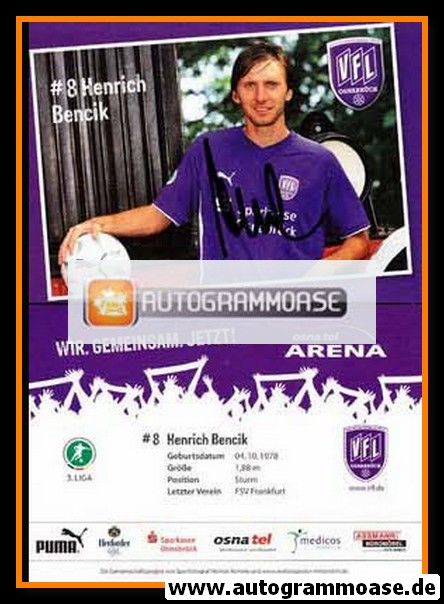 Autogramm Fussball | VfL Osnabrück | 2009 | Henrich BENCIK