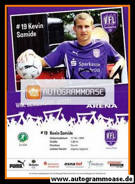 Autogramm Fussball | VfL Osnabrück | 2009 | Kevin SAMIDE