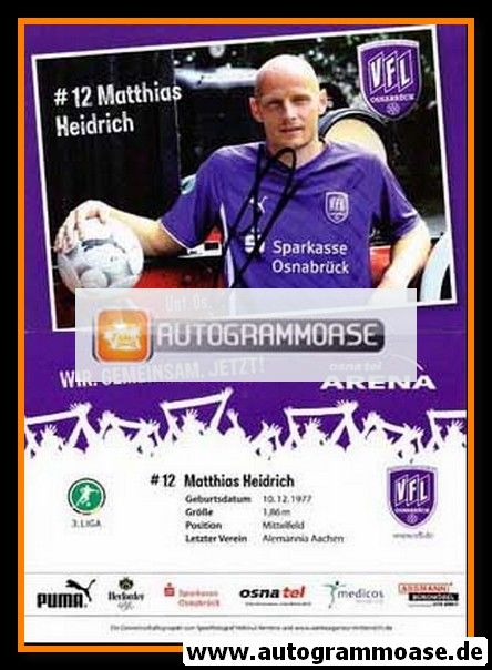 Autogramm Fussball | VfL Osnabrück | 2009 | Matthias HEIDRICH