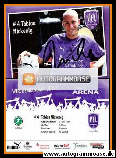 Autogramm Fussball | VfL Osnabrück | 2009 | Tobias NICKENIG