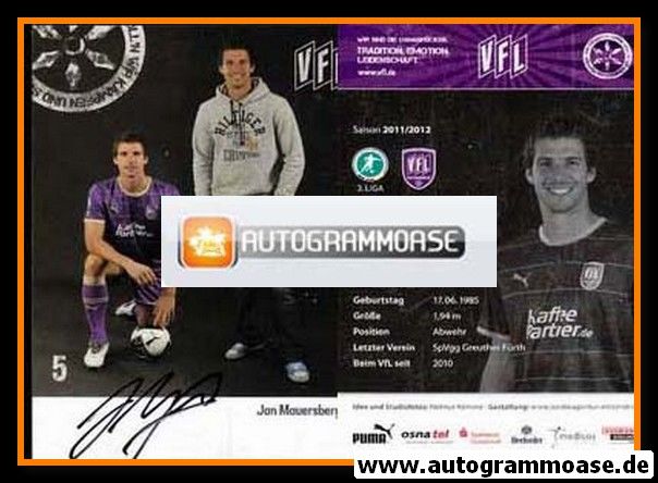 Autogramm Fussball | VfL Osnabrück | 2011 | Jan MAUERSBERGER