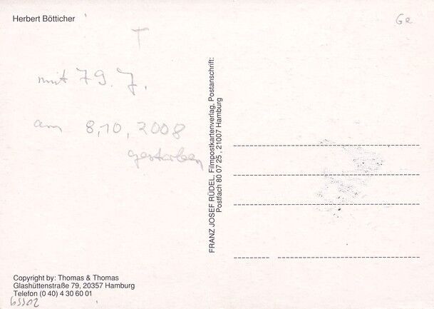 Autogramm Schauspieler | Herbert BÖTTICHER | 1980er (Portrait Color Rüdel) Thomas 1