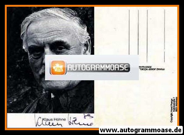 Autogramm Schauspieler | Klaus HÖHNE | 1980er (Portrait SW Rüdel) Prange