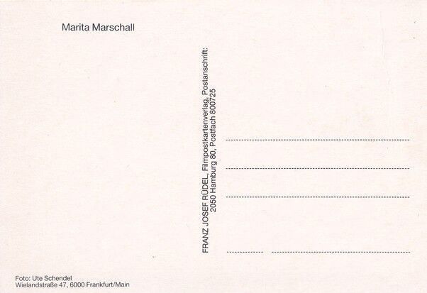 Autogramm Schauspieler | Marita MARSCHALL | 1980er (Portrait SW Rüdel) Schendel