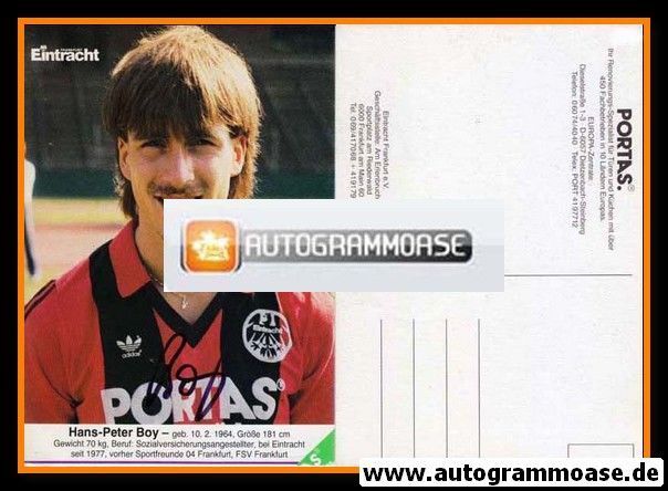Autogramm Fussball | Eintracht Frankfurt | 1985 | Peter BOY