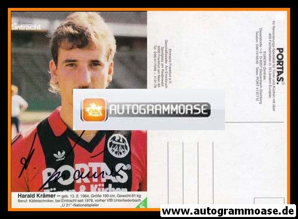 Autogramm Fussball | Eintracht Frankfurt | 1985 | Harald KRÄMER