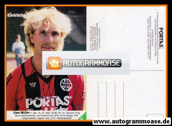 Autogramm Fussball | Eintracht Frankfurt | 1985 | Uwe MÜLLER