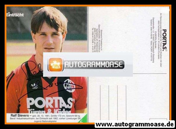 Autogramm Fussball | Eintracht Frankfurt | 1985 | Ralf SIEVERS