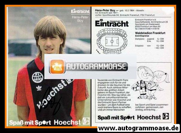 Autogramm Fussball | Eintracht Frankfurt | 1986 | Peter BOY