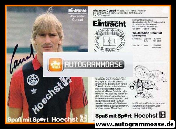 Autogramm Fussball | Eintracht Frankfurt | 1986 | Alexander CONRAD