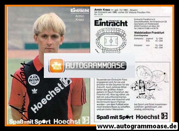 Autogramm Fussball | Eintracht Frankfurt | 1986 | Armin KRAAZ