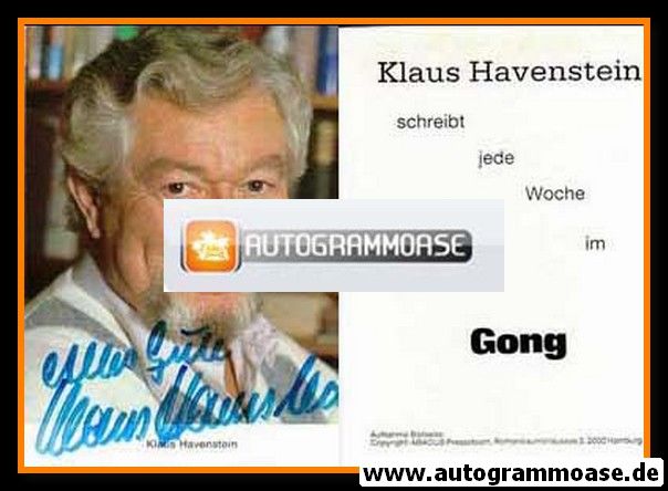 Autogramm Schauspieler | Klaus HAVENSTEIN | 1990er (Portrait Color Gong)