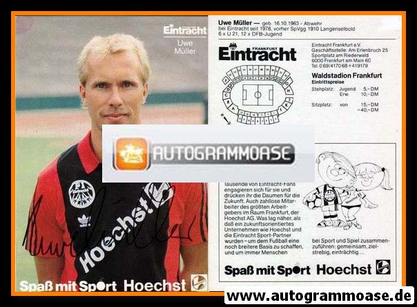 Autogramm Fussball | Eintracht Frankfurt | 1986 | Uwe MÜLLER