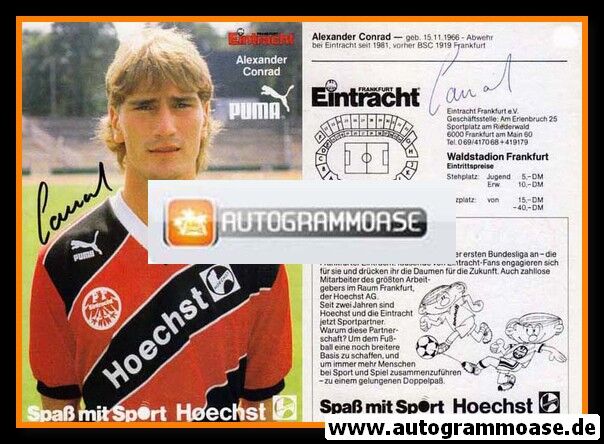 Autogramm Fussball | Eintracht Frankfurt | 1987 | Alexander CONRAD