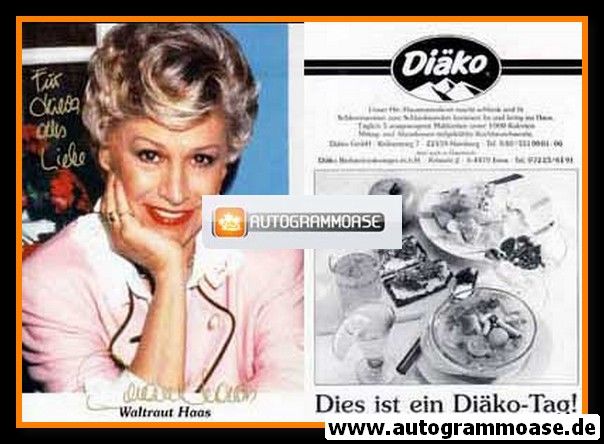 Autogramm Schauspieler | Waltraut HAAS | 1980er (Portrait Color Diäko)