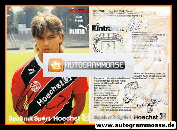 Autogramm Fussball | Eintracht Frankfurt | 1987 | Ralf HAUB