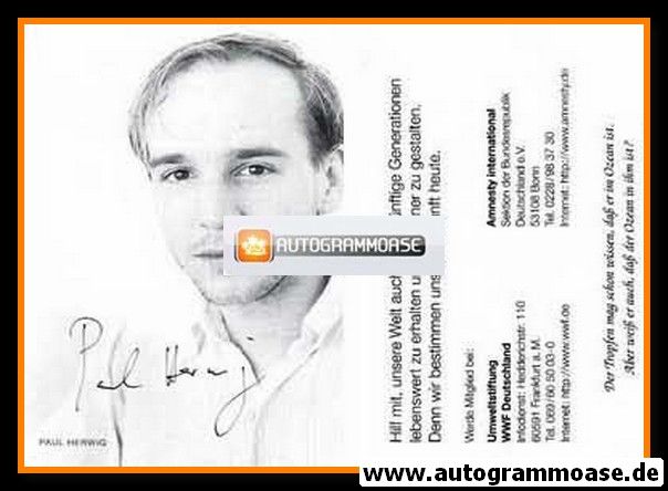 Autogramm Schauspieler | Paul HERWIG | 1990er (WWF Amnesty)