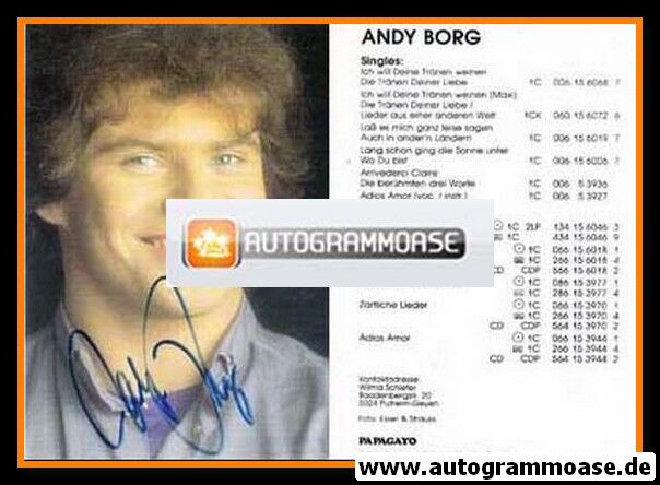 Autogramm Schlager | Andy BORG | 1986 "Gold Collection" (Portrait Color) Papagayo