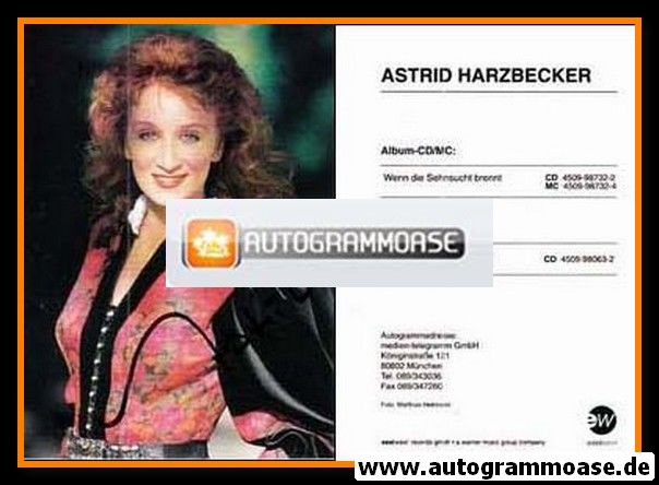 Autogramm Volksmusik | Astrid HARZBECKER | 1994 "Wenn Die Sehnsucht Brennt" (Heitmann)