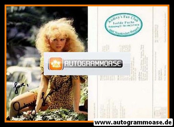 Autogramm Film (USA) | Audrey LANDERS | 1985 (Portrait Color) Ariola