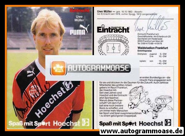 Autogramm Fussball | Eintracht Frankfurt | 1987 | Uwe MÜLLER