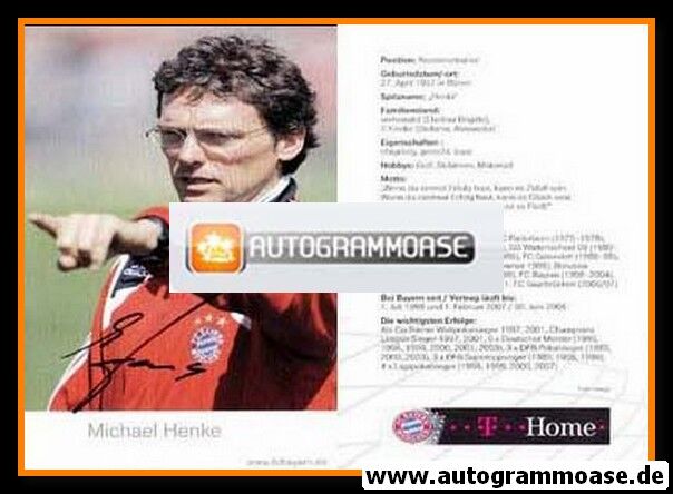 Autogramm Fussball | FC Bayern München | 2007 | Michael HENKE