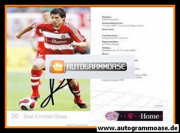 Autogramm Fussball | FC Bayern München | 2007 | Jose Ernesto SOSA