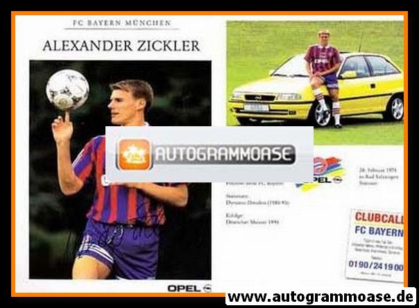 Autogramm Fussball | FC Bayern München | 1995 Druck | Alexander ZICKLER