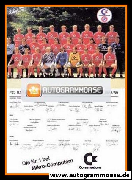 Mannschaftskarte Fussball | FC Bayern München | 1988 Commodore