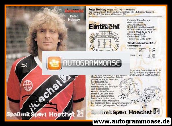 Autogramm Fussball | Eintracht Frankfurt | 1988 | Peter HOBDAY