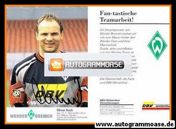 Autogramm Fussball | SV Werder Bremen | 1996 | Oliver RECK