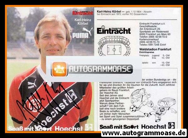 Autogramm Fussball | Eintracht Frankfurt | 1988 | Karl-Heinz KÖRBEL