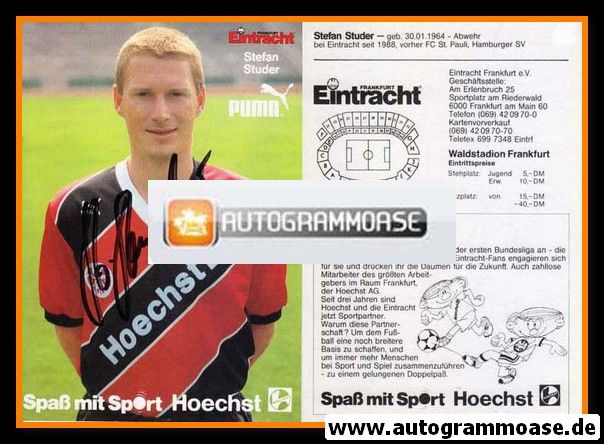 Autogramm Fussball | Eintracht Frankfurt | 1988 | Stefan STUDER