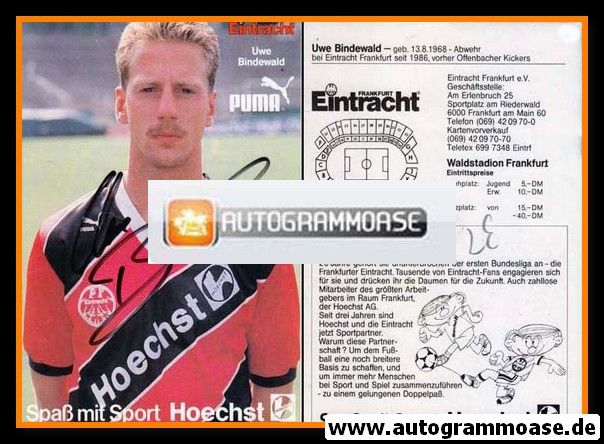 Autogramm Fussball | Eintracht Frankfurt | 1989 | Uwe BINDEWALD