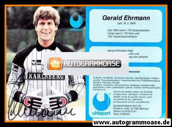 Autogramm Fussball | 1980er Uhlsport | Gerald EHRMANN (1. FC Kaiserslautern)