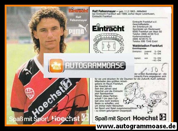 Autogramm Fussball | Eintracht Frankfurt | 1989 | Ralf FALKENMAYER