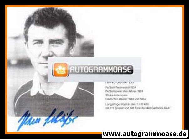 Autogramm Fussball | DFB | 1970er Retro | Hans SCHÄFER (Portrait SW Vita)