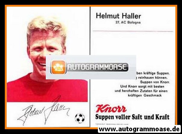 Autogramm Fussball | AC Bologna | 1966 Druck | Helmut HALLER (Portrait Knorr)