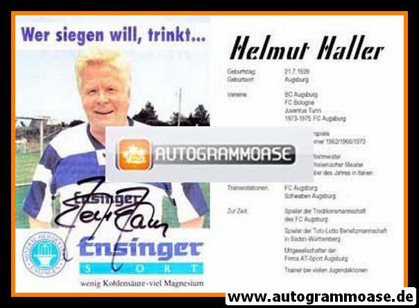 Autogramm Fussball | 2000er | Helmut HALLER (Portrait Color) Ensinger