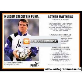 Autogramm Fussball | 1990 Puma | Lothar MATTHÄUS (Portrait Color) SdJ